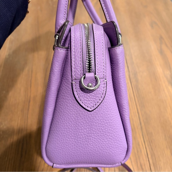 Coach Mini Darcie Carryall Purple Floral Women's Bag new with tag leather - Picture 5 of 10